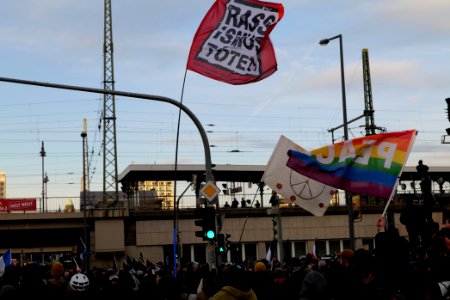 Antifascist protest in front of pro fascist protest Dresden 2020-02-15 20