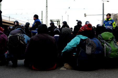 Antifascist protest Dresden 2020-02-15 blockade Bayrische Straße 05