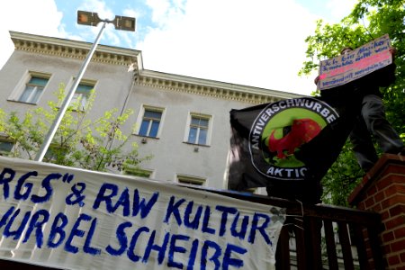 Antifascist protest Revaler Straße Berlin 2021-05-21 13