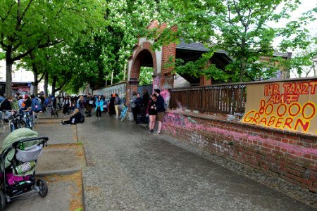 Antifascist protest Revaler Straße Berlin 2021-05-21 23