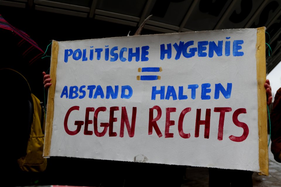 Antifascist protest Berlin Oranienburger Tor 2021-03-13 12