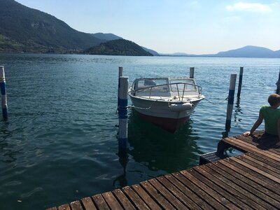 Lake powerboat landscape