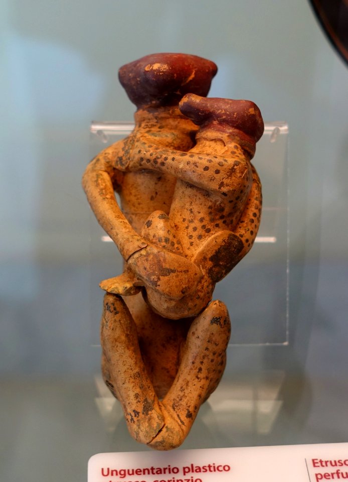 Ape with young, Etrusco-Corinthian perfume holder, 560-540 BC, inv. 16478 - Museo Gregoriano Etrusco - Vatican Museums - DSC01066