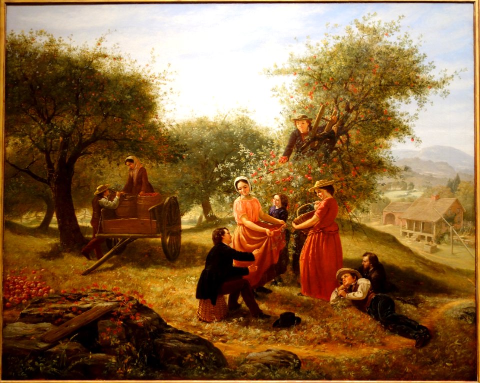 Apple Gathering by Jerome B. Thompson, 1856, oil on canvas - Brooklyn Museum - DSC09418
