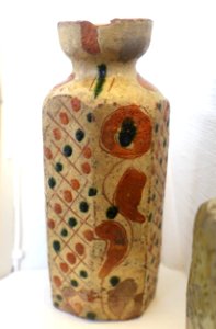 Aquavit bottle, Ostergotland, ceramic - Nordiska museet - Stockholm, Sweden - DSC00029