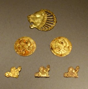 Appliques to ornament courtly costume, Iran, Achaemenid Period, 521-330 BC, gold - Museum of Fine Arts, Boston - DSC02831