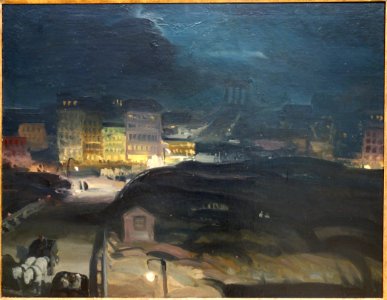 Approach to the Bridge at Night by George Wesley Bellows, 1913, oil on canvas - Chazen Museum of Art - DSC02469 01 photo