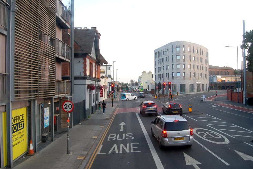 Approach to Vogue Gyratory, Lewes Road, Brighton (June 2019) (2)
