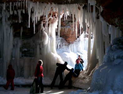 Apostle Island Sea Cave in Winter photo
