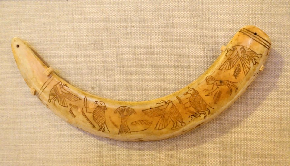 Apotropaic knife for protecting a nursery, Egypt, hippopotamus tusk - Oriental Institute Museum, University of Chicago - DSC07830