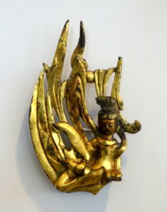 Apsarases, 1 of 5, China, Northern or Eastern Wei dynasty, 500-550 AD, gilt bronze - Arthur M. Sackler Museum, Harvard University - DSC00866