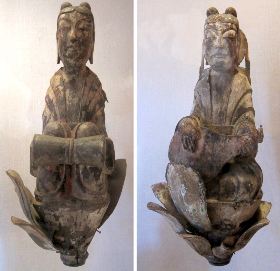 Apsaras (pair of celestial musicians) from Japan, Nara period, c. 8th century, HAA
