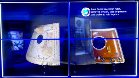Apollo 1 main (inner) spacecraft hatch - Kennedy Space Center - Cape Canaveral, Florida - DSC02849