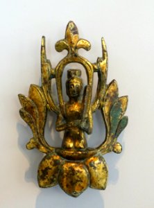 Apsarases, 5 of 5, China, Northern or Eastern Wei dynasty, 500-550 AD, gilt bronze - Arthur M. Sackler Museum, Harvard University - DSC00870