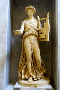 Apollo playing a lute, inv. 2274, Roman interpretation of a Greek 5th century BC original, head reworked, from near Marino - Braccio Nuovo, Museo Chiaramonti - Vatican Museums - DSC00946