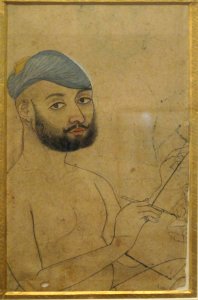 Artist at work. Bikaner c. 1780-90. Painting of India