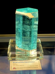 Aquamarine, Shigar Valley, Pakistan - University of Arizona Mineral Museum - University of Arizona - Tucson, AZ - DSC08519 photo