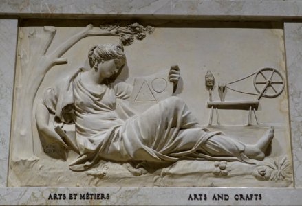 Arts and Crafts by Joseph Panzetta and Thomas Dubbin, Coade Stone Factory, 1819, based on designs by John Bacon (1740-1799) - Bank of Montreal Main Montreal Branch - Montreal, Canada - DSC08502