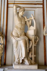 Apollo Citharoedus, Roman, Esquilino, Villa Palombara, marble, from a Hellenistic statue, 2nd century AD, based on an original by Praxiteles, 4th century AD - Musei Capitolini - Rome, Italy - DSC06034