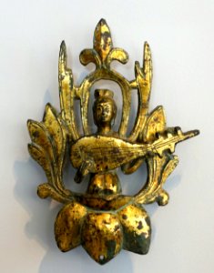 Apsarases, 2 of 5, China, Northern or Eastern Wei dynasty, 500-550 AD, gilt bronze - Arthur M. Sackler Museum, Harvard University - DSC00867