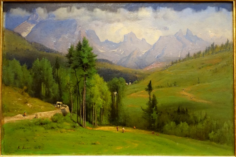 Apezzo Pass, Titian's House, by George Inness, 1876, oil on artist's board - Portland Art Museum - Portland, Oregon - DSC08757