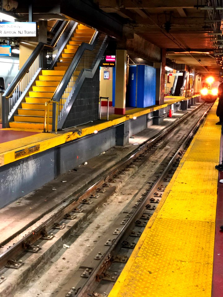 Arriving M3 Train LIRR at Penn Station New York