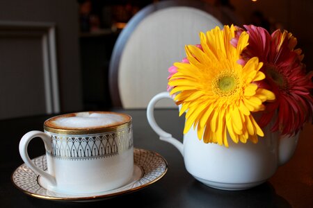 Flowers coffee breakfast photo