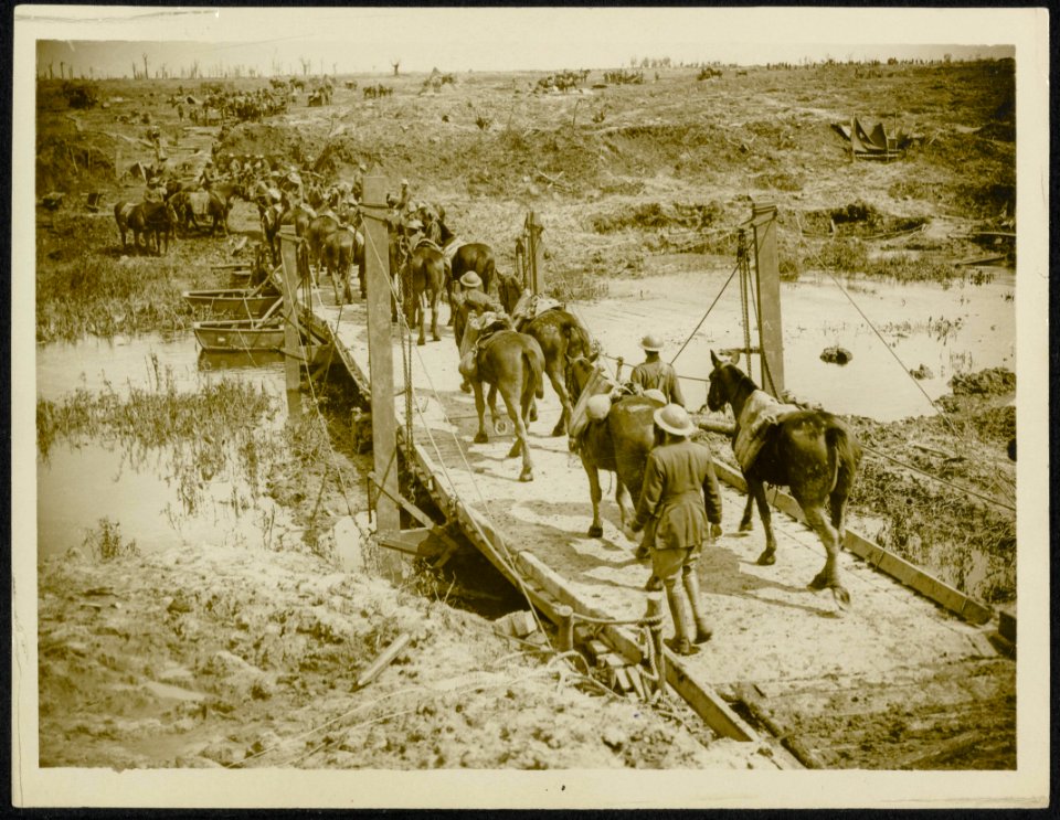Artillery crossing the Yser., Bestanddeelnr 158-1450