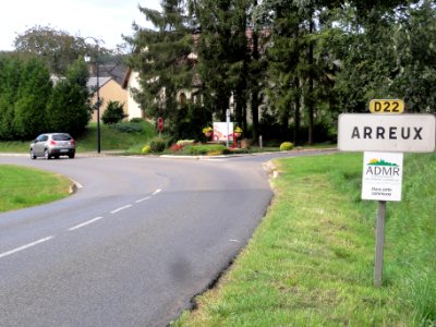 Arreux (Ardennes) city limit sign