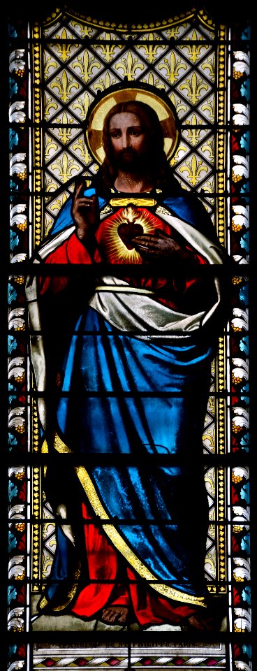 Ars-sur-Formans Basilique Vitrail 21102015 10 Sacré Coeur