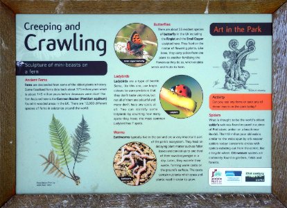 Art in the Park - Crawling information board, Bexhill-on-Sea