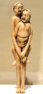 Ashinaga and Tenaga, Japan, 18th-19th century, ivory - Mount Holyoke College Art Museum - DSC04582