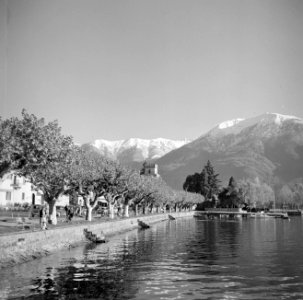Ascona Straat aan de waterkant, de Alpen op de achtergrond, Bestanddeelnr 254-4816