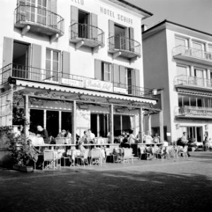 Ascona Terras van het Albergo Battello (Hotel Schiff), Bestanddeelnr 254-4838