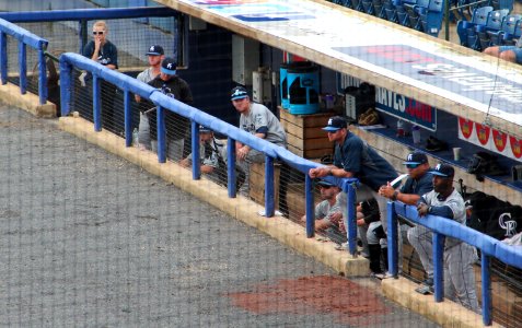 Asheville Tourists dugout, May 30 2018 2