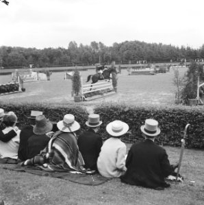 Ascot in Amsterdams Bos (Concours Hippique tgv 66 e Lustrum Amsterdamse stude, Bestanddeelnr 914-0861