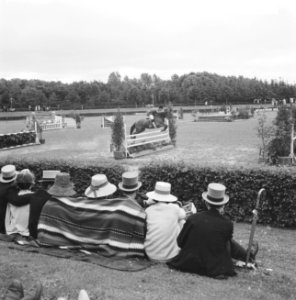 Ascot in Amsterdams Bos (Concours Hippique tgv 66 e Lustrum Amsterdamse stude, Bestanddeelnr 914-0862