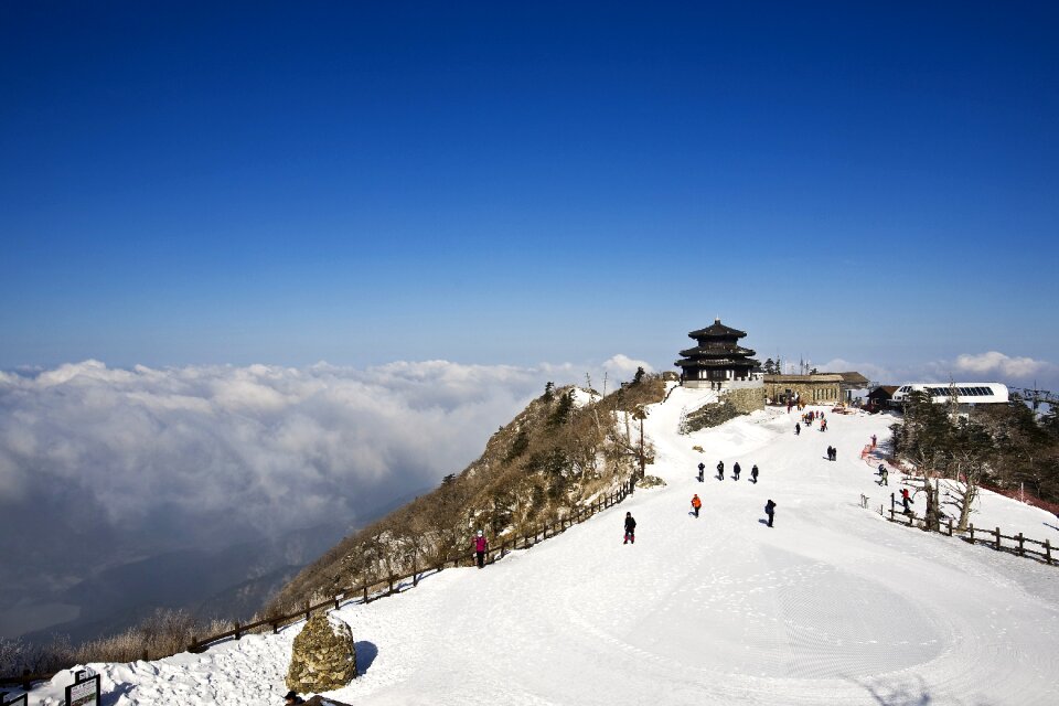 Winter mountain in the cold