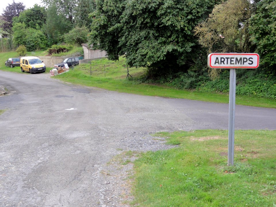 Artemps (Aisne) city limit sign