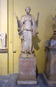 Artemis with torches, inv. 1432, Roman, 2nd century AD, after Greek original, 4th century BC, with unrelated head - Museo Chiaramonti - Vatican Museums - DSC00877