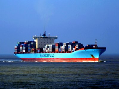Arthur Maersk IMO 9260445 approaching Port of Rotterdam, Holland 08-Mar-2007