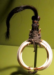 Armband from Kankanay in northern Luzon, wood, boars' tusks, animal teeth, hair, rattan and cotton