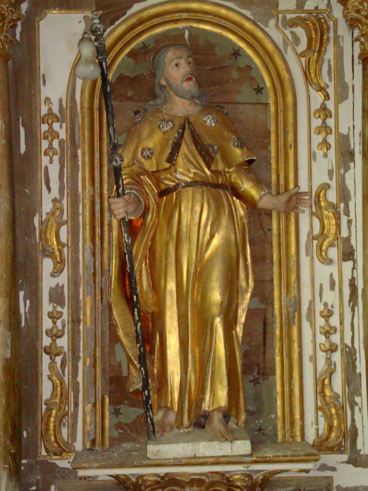 Ariagosse (Vidouze, Hautes-Pyr, Fr) Chapelle St.Jacques statue du saint
