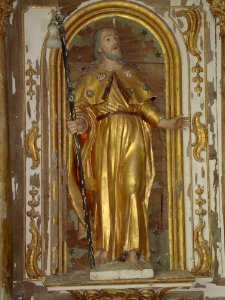 Ariagosse (Vidouze, Hautes-Pyr, Fr) Chapelle St.Jacques statue du saint