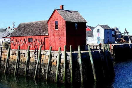 Red harbor blue photo