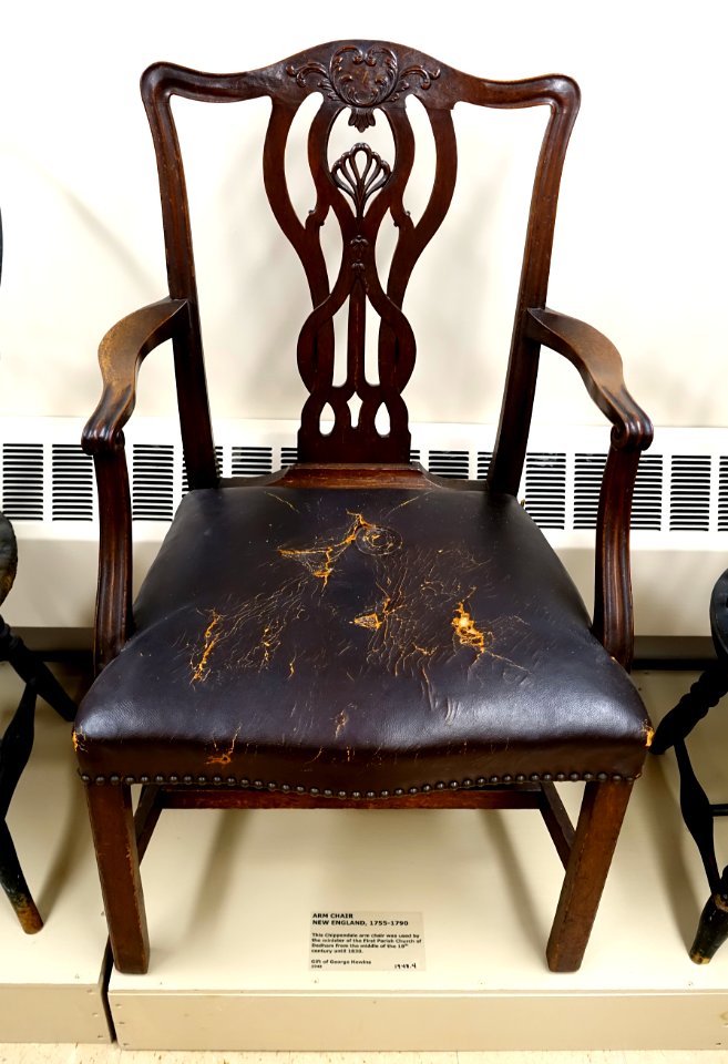 Armchair, Chippendale style, New England, 1755-1790 - Dedham Historical Society - Dedham Massachusetts - DSC04175