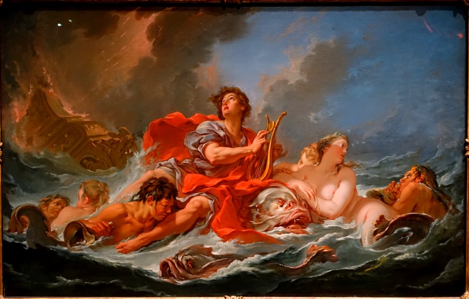 Arion on the Dolphin, by Francois Boucher, French, 1748, oil on canvas - Princeton University Art Museum - DSC06483