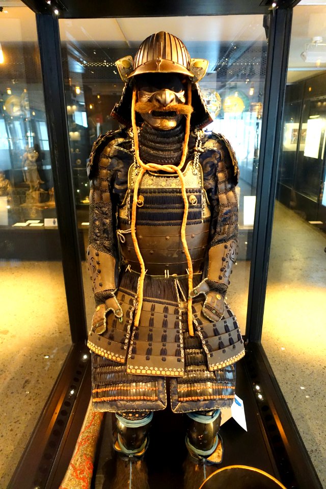 Armor, Japan, probably 19th century, iron, leather, silk, etc. - Östasiatiska museet, Stockholm - DSC09243