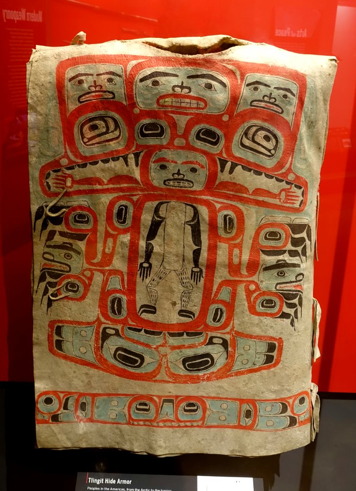 Armor, Tlingit, collected in Alaska in mid 1800s, hide - Native American collection - Peabody Museum, Harvard University - DSC06041