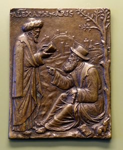 Aristotle and Alexander of Aphrodisias, Andrea Briosco (Riccio), Ulocrino, and circle, Padua, early 16th century AD, bronze - Bode-Museum - DSC02518
